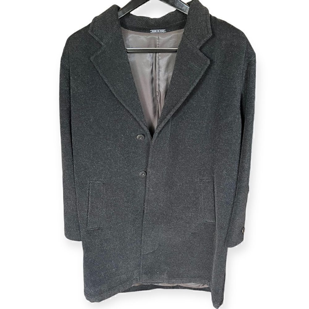 Mondo Di Marco Gray Wool Long Jacket, Men Sz 42